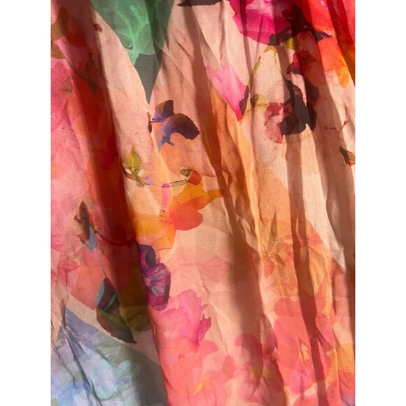 Nicole Miller Artelier BLUSH/MULTI WATERCOLOR Floral Hi-Low Top Sz PS - Picture 6 of 10